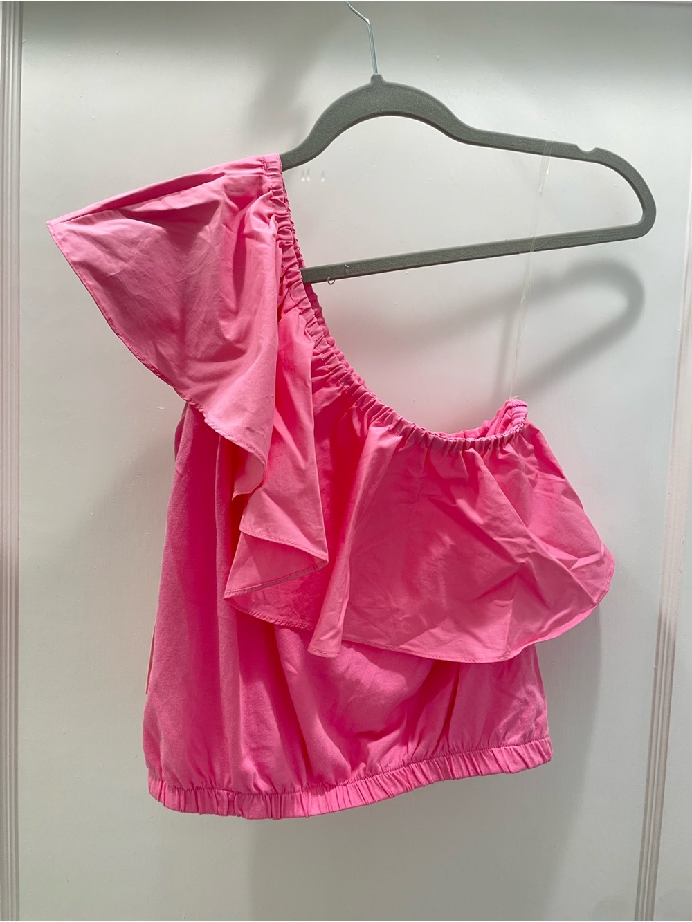 Pink One-Shoulder Ruffle Top - Picture 4 of 4